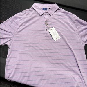 FootJoy Lavender and Blue Striped Polo Shirt